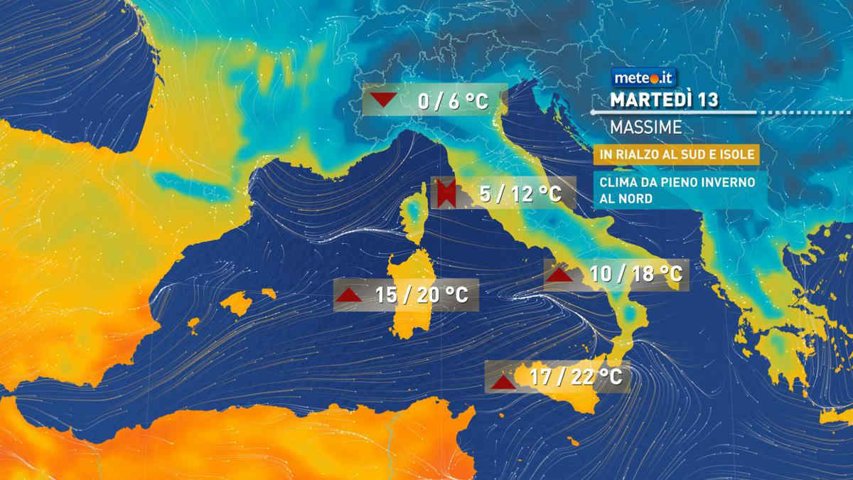Meteo, Santa Lucia con freddo al Nord e punte oltre i 20 gradi in Sicilia