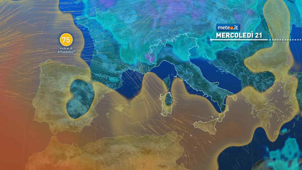 Meteo: oggi, 21 dicembre, torna la pioggia. A Natale nebbie e clima mite