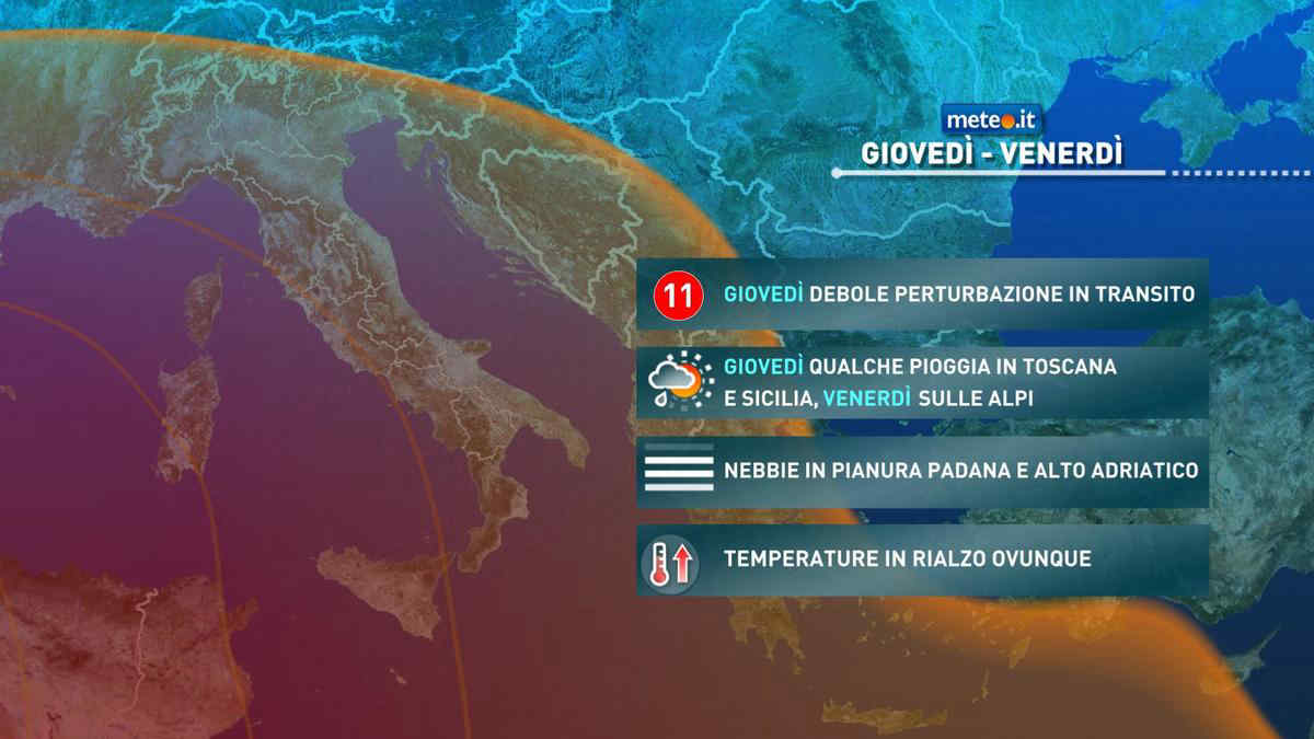 Meteo: fino a venerdì 23 dicembre un po' instabile. A Natale caldo anomalo non solo al Sud