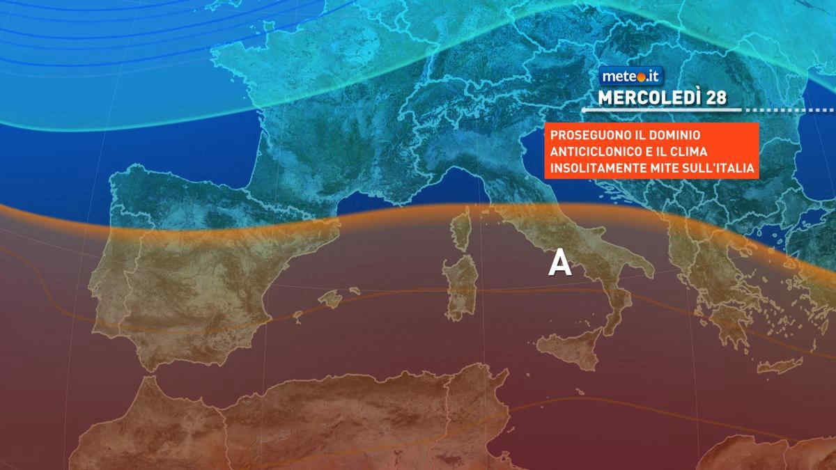 Meteo, anticiclone incontrastato fino al 28 dicembre: temperature oltre i 20 gradi