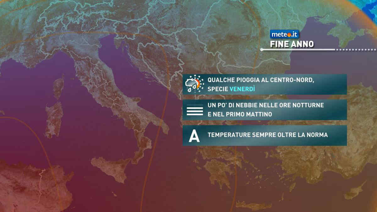 Meteo: venerdì 30 dicembre con qualche pioggia. A Capodanno aria ancora più mite!