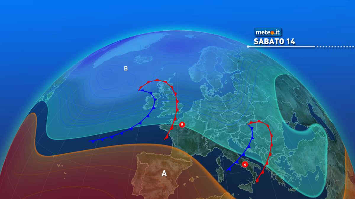 Meteo: sabato 14 gennaio perturbazione in transito al Sud e in Sicilia