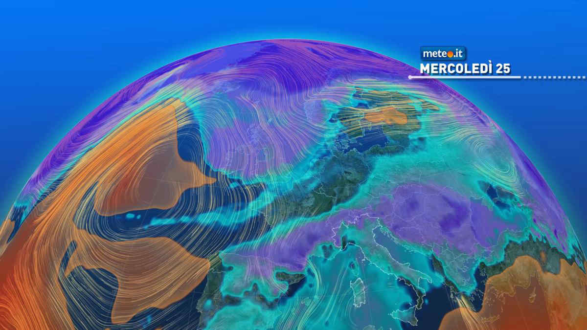 Meteo: da mercoledì 25 gennaio ancora maltempo, freddo e neve. I dettagli