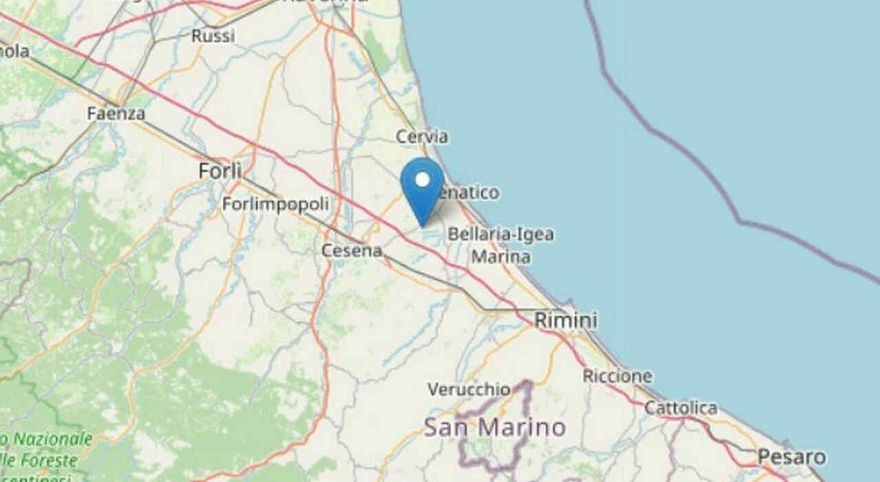 Terremoto nel Cesenatico: scossa di magnitudo 4.1, epicentro del sisma a Gambettola