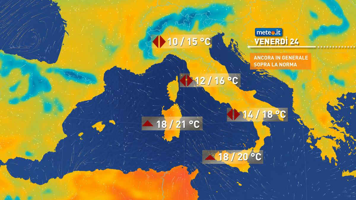 Meteo, venerdì 24 caldo anomalo, poi l'inverno alza la voce: torna la neve a bassa quota e il freddo