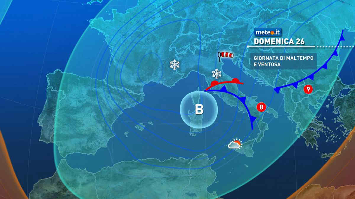 Stasera le prime piogge, domenica 26 la svolta più decisa. Tornano pioggia, neve e freddo!