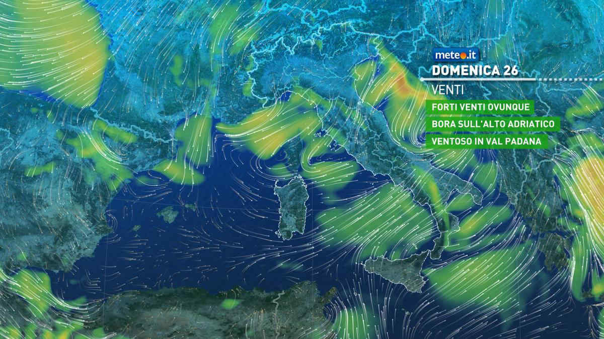 Meteo, 26 febbraio con inverno protagonista: pioggia, vento freddo e neve a bassa quota. Ecco dove