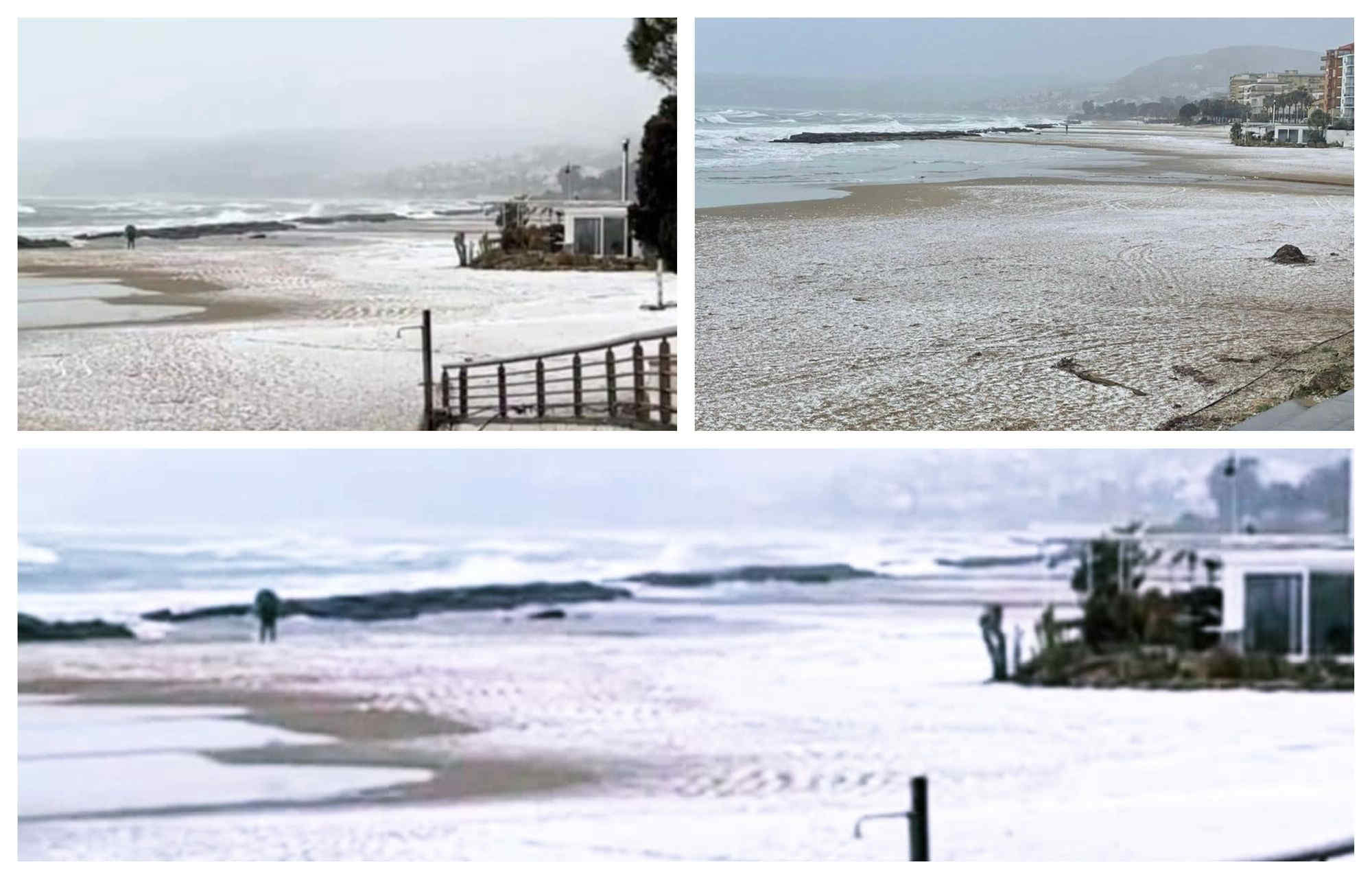 Crotone, neve sulle spiagge: ecco alcune immagini del maltempo delle ultime ore