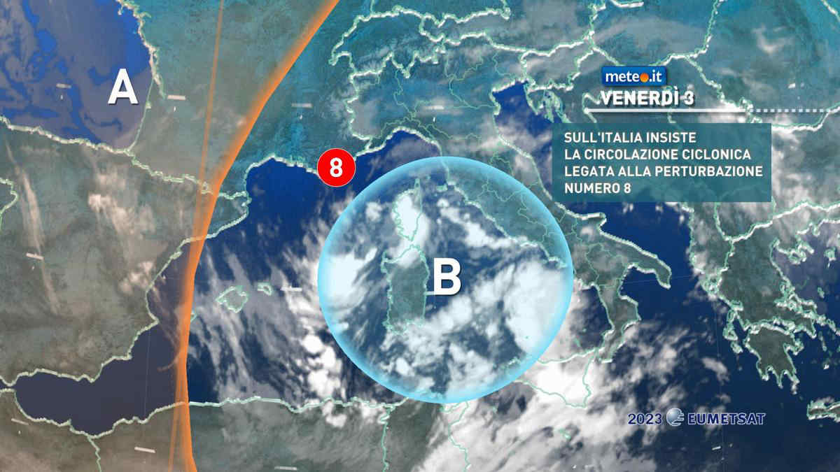 Meteo, venerdì 3 marzo il ciclone mediterraneo si indebolisce