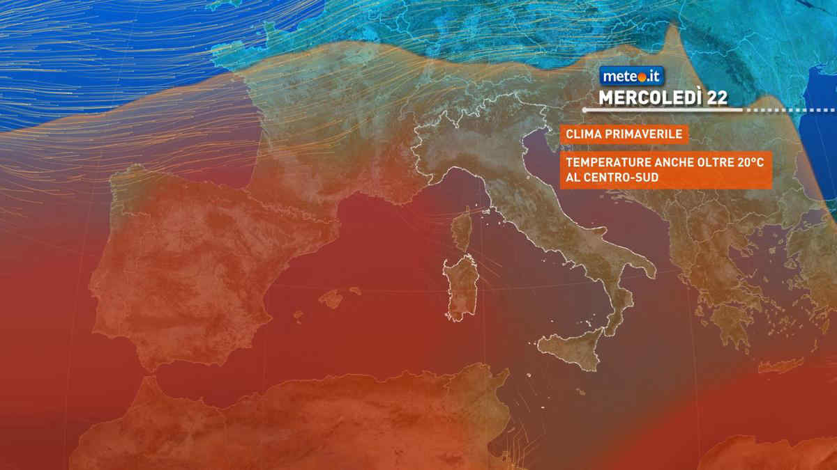 Meteo, da mercoledì 22 alta pressione di nuovo sull'Italia: la tendenza fino a sabato 25