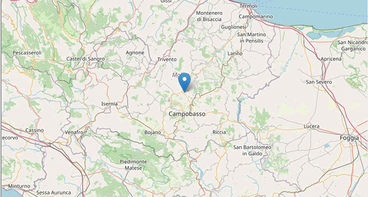 Terremoto in Molise, scossa di magnitudo 4.6, epicentro a Montagano vicino Campobasso. Il sisma è stato avvertito anche in Abruzzo, Campania e Puglia