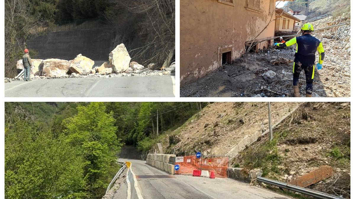 Frana ad Ardesio in provincia di Bergamo: case travolte da sassi, fango e acqua. Video