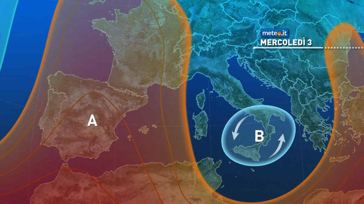Meteo, maltempo sull'Italia: mercoledì 3 con piogge e temporali su Centro-Sud e Isole