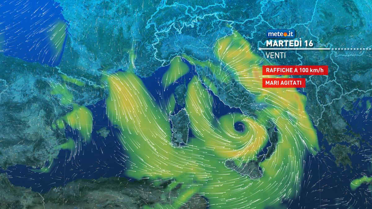 Meteo, ciclone mediterraneo in azione il 16 maggio: nubifragi e piogge torrenziali