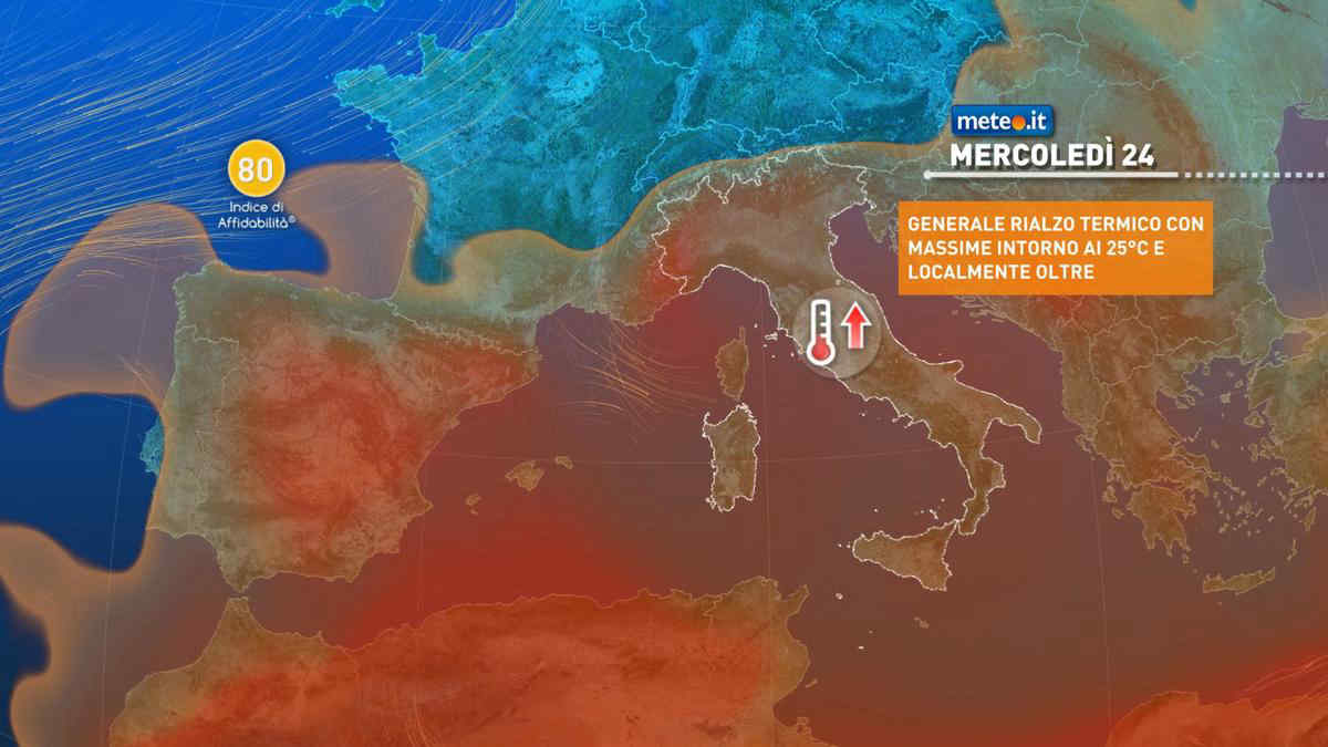 Meteo, 24 maggio nuovo impulso instabile: le zone a rischio temporali
