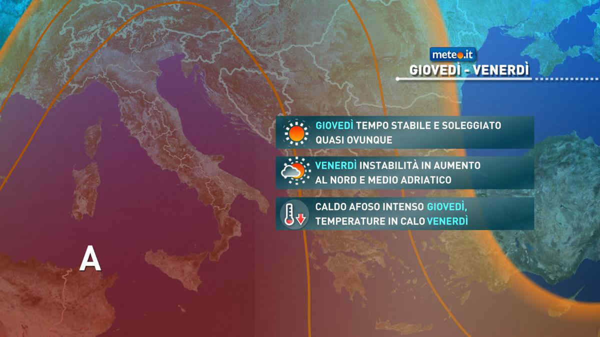 Meteo, 22 giugno con caldo e afa ma sono in arrivo temporali e aria più fresca