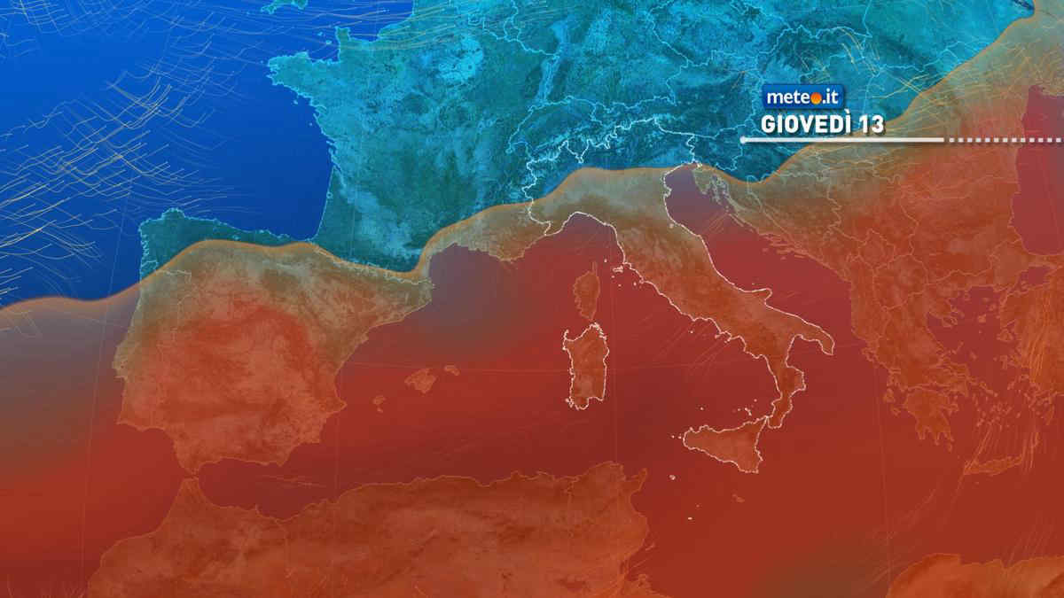 Meteo 13 luglio: caldo africano al Centro-Sud, pioggia e temporali al Nord. Le zone a rischio