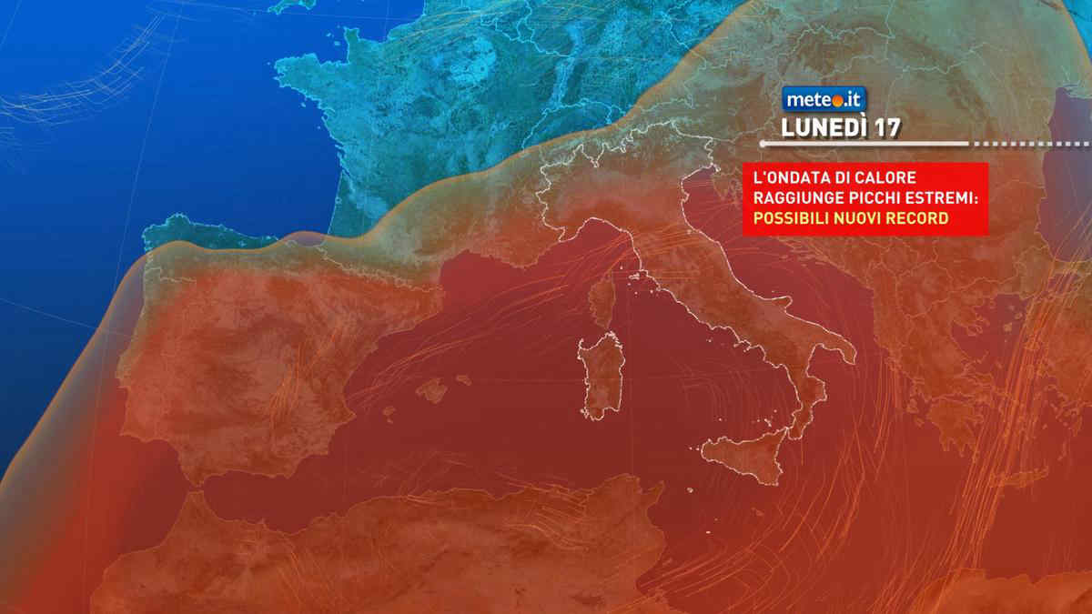 Meteo, 17-21 luglio con caldo estremo: valori record oltre 40 gradi