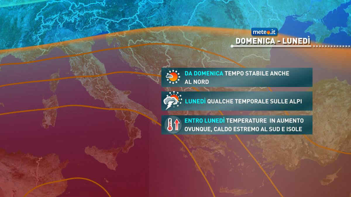 Meteo, domenica 23 sole da Nord a Sud. Ad inizio settimana nuova fiammata di caldo