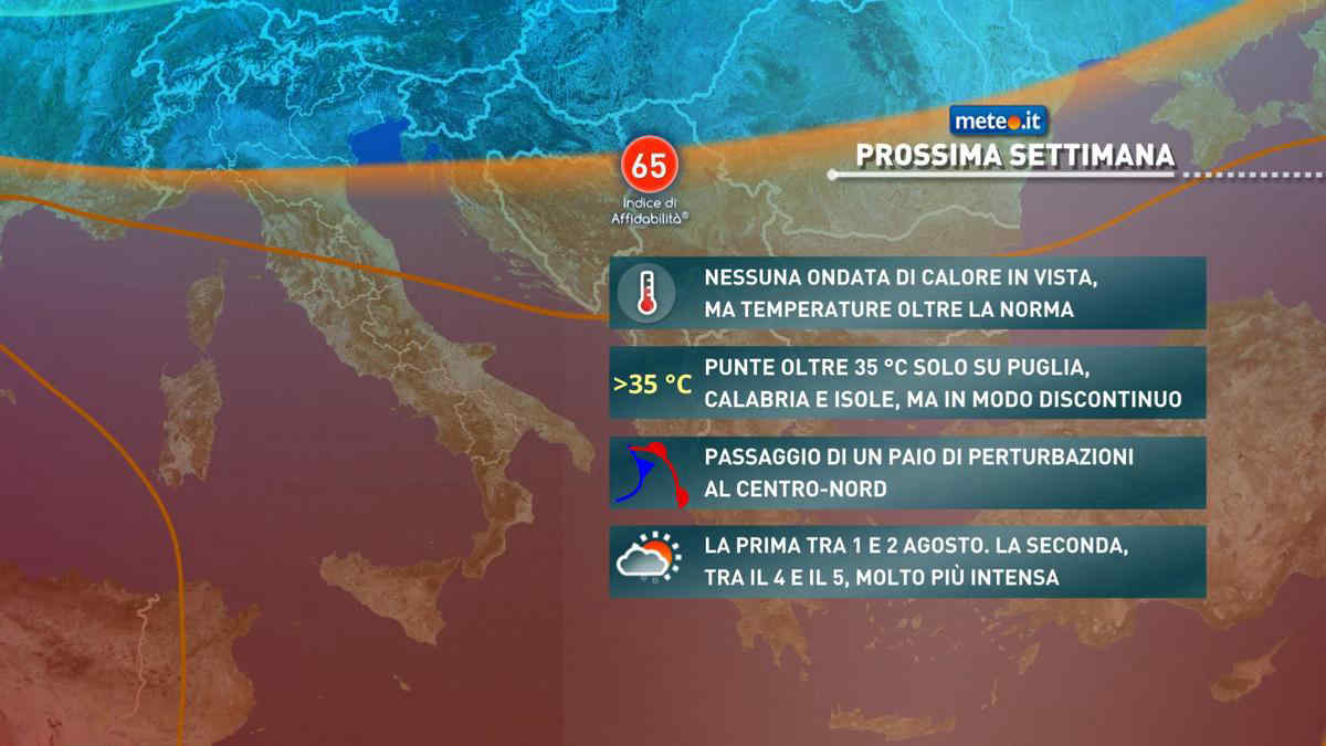 Meteo, agosto si aprirà senza caldo estremo e con un po' di instabilità