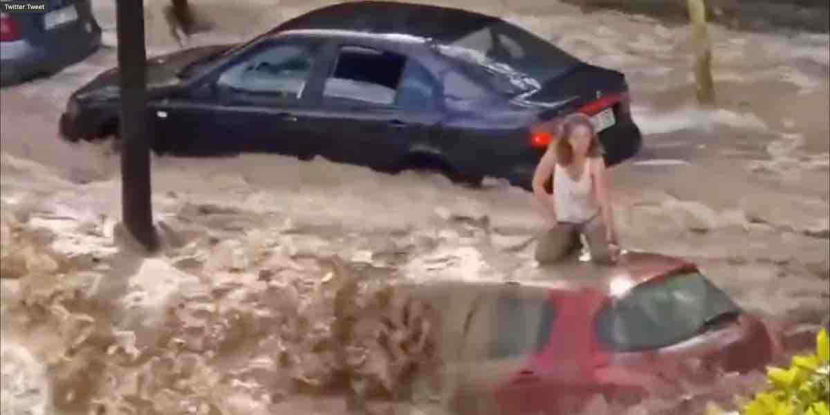 Meteo Spagna, violenta alluvione a Saragozza: le strade diventano fiumi | Video