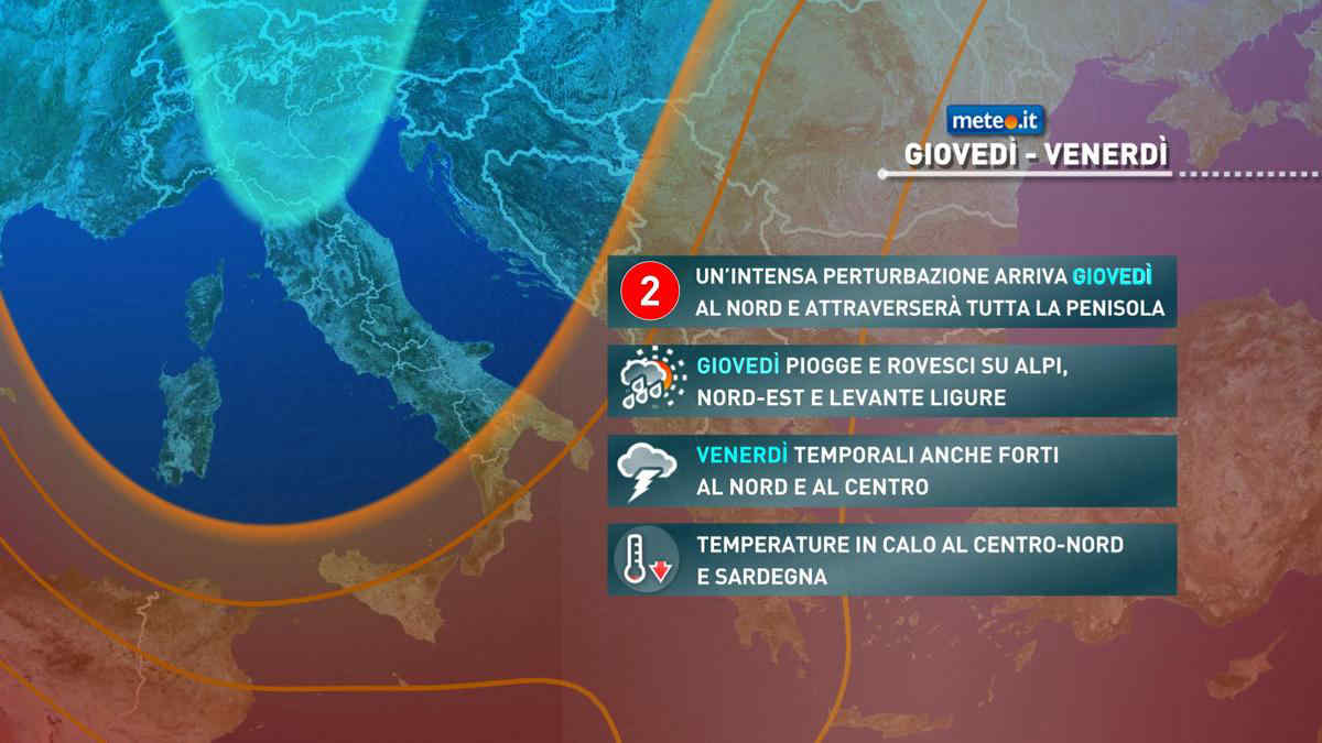 Meteo 3 agosto: Italia verso una nuova fase temporalesca, rischio di grandine e nubifragi