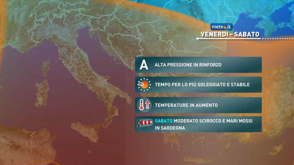 Meteo, venerdì 1 settembre prevalenza di sole e temperature in aumento