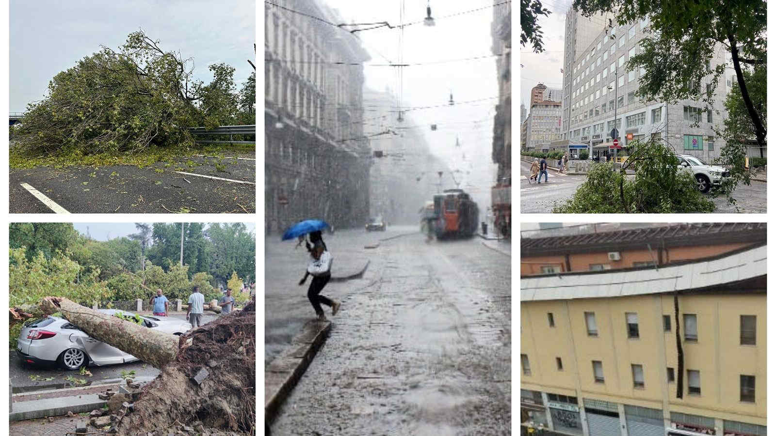 Nubifragio a Milano e grandine in Lombardia: tetti scoperchiati, alberi caduti, a rischio i fiumi e torna la paura