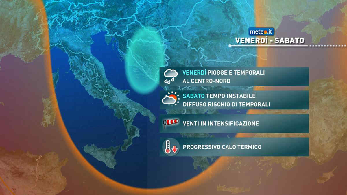 Meteo, intensa perturbazione sull'Italia: molte piogge, entro il weekend stop al caldo anche al Sud. Le previsioni dal 22 settembre