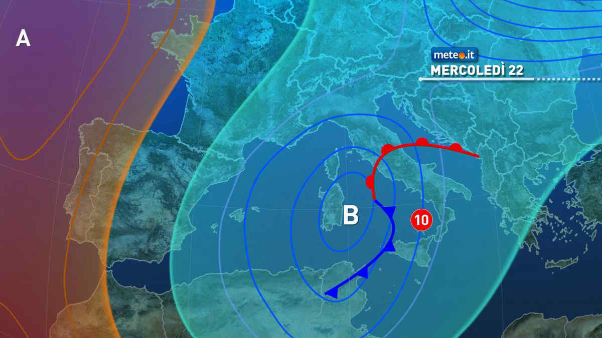 Meteo, 22 novembre con maltempo su parte del Centro-sud: le previsioni