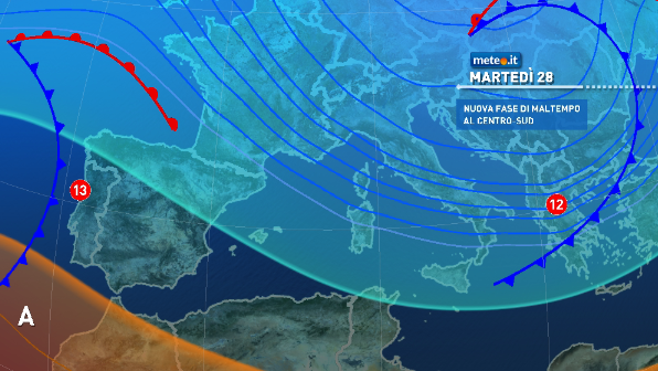 Meteo: tra lunedì 27 e martedì 28 piogge, temporali e vento. I dettagli