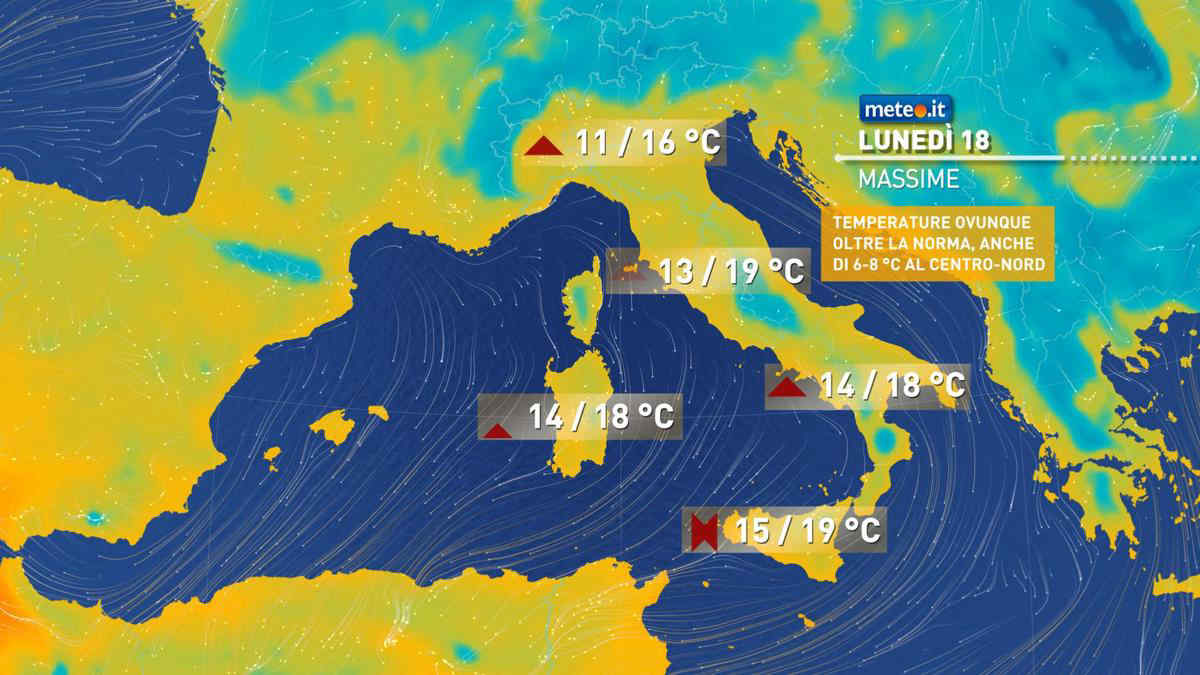 Meteo: verso Natale con clima primaverile! Anomalia termica fino a 6-8 gradi