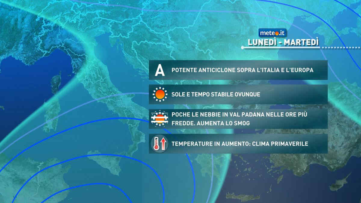 Meteo: fino al 21 dicembre temperature oltre la norma e tempo asciutto. Cosa cambia verso Natale?