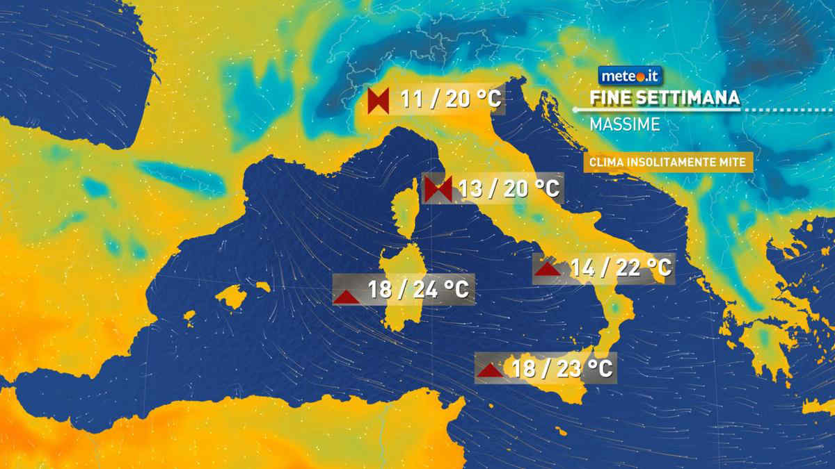 Meteo 23 dicembre: ancora vento sulle Isole! Vigilia e Natale quasi primaverili