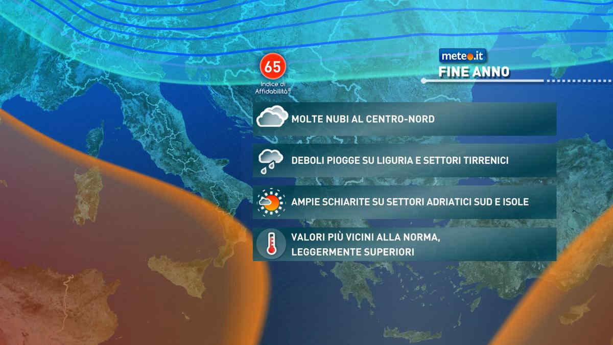 Meteo, il 2023 si chiude con l'alta pressione: la tendenza fino a Capodanno