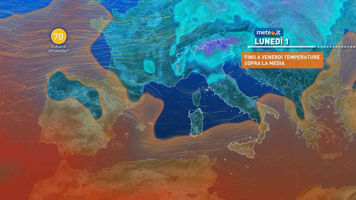 Meteo: Capodanno mite e con qualche pioggia. Freddo solo all'Epifania? La tendenza