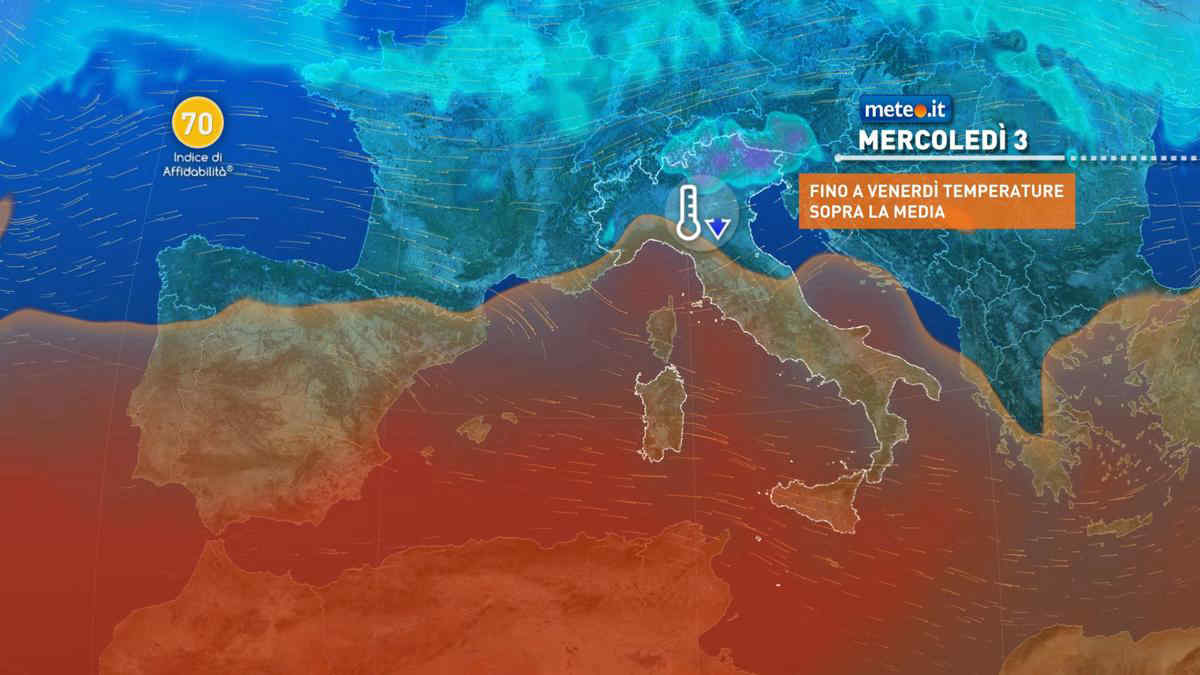 Meteo 3 gennaio: perturbazione sull'Italia, ma poca pioggia in vista. Le previsioni fino a giovedì