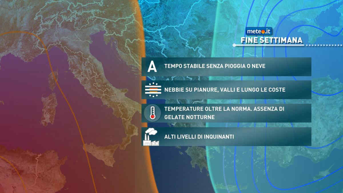 Meteo, inverno assente anche nel weekend. Attenzione alle nebbie