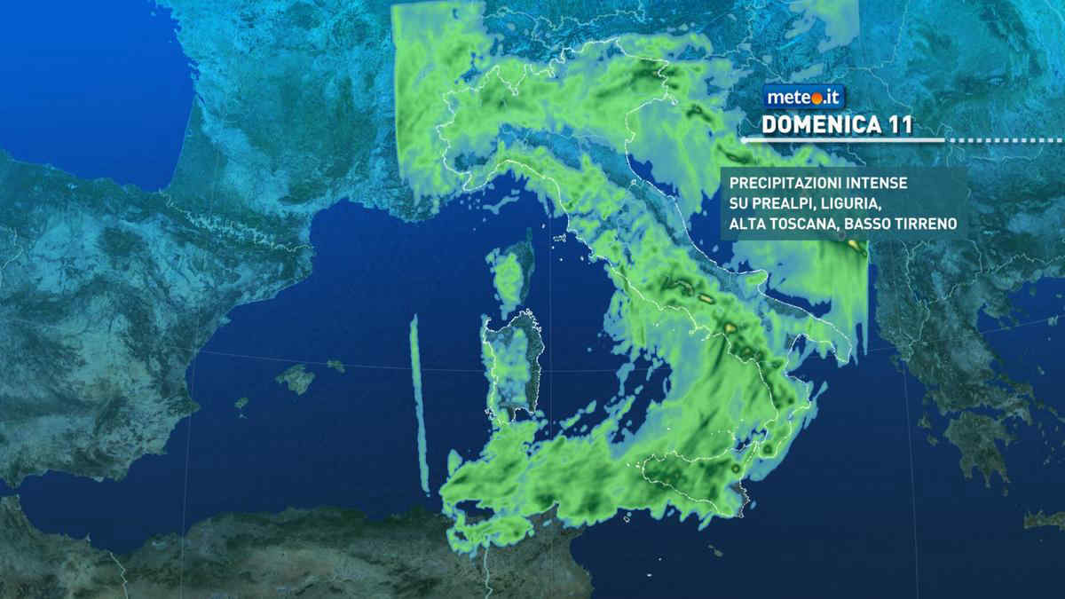 Meteo: domenica 11 febbraio piogge, neve e forti venti. La tendenza