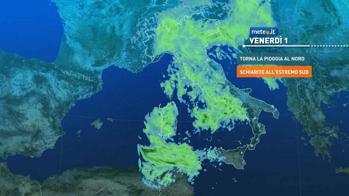 Meteo 1 marzo, Tempesta Emil risale verso nord: piogge diffuse al Centro-Nord e Sardegna