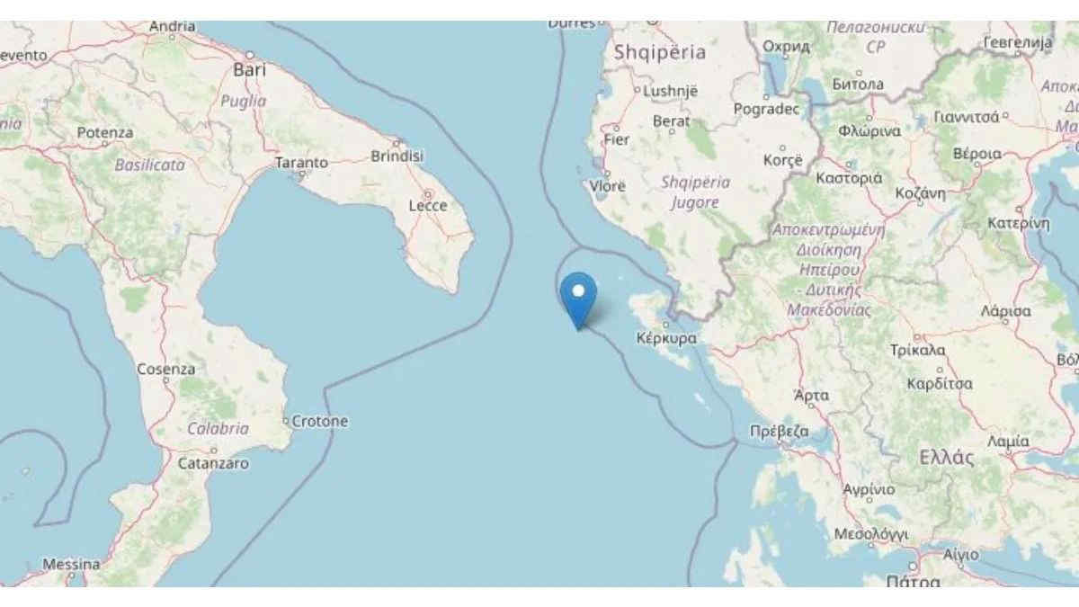Terremoto Mar Ionio 22 marzo, scossa con magnitudo 4.6 all'alba tra Puglia e Corfù