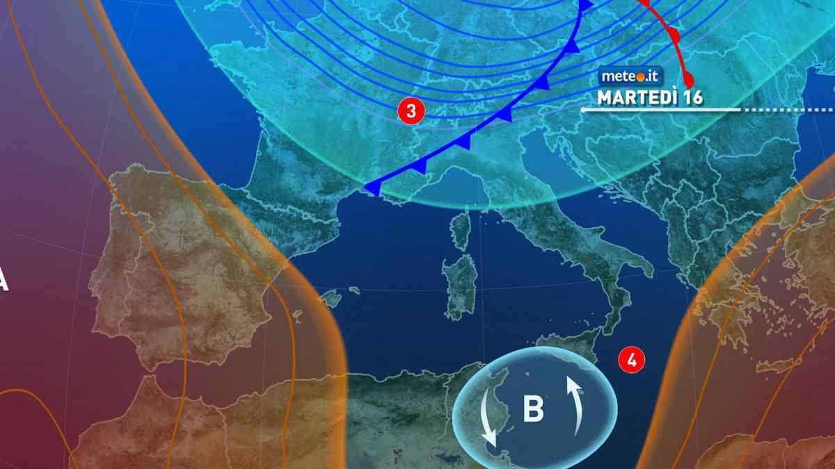 Meteo, Tempesta "Gori" da martedì 16 sull'Italia: brusco calo termico, pioggia e vento
