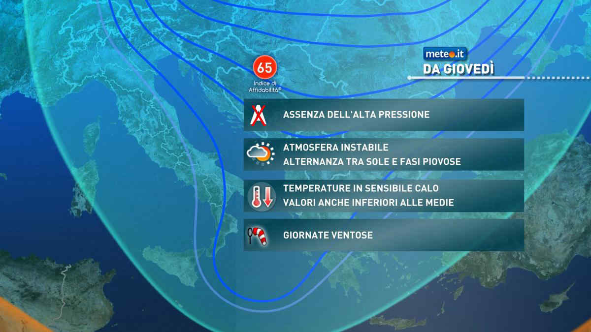 Meteo, da giovedì 18 vortice ciclonico sull'Italia: la tendenza fino al weekend