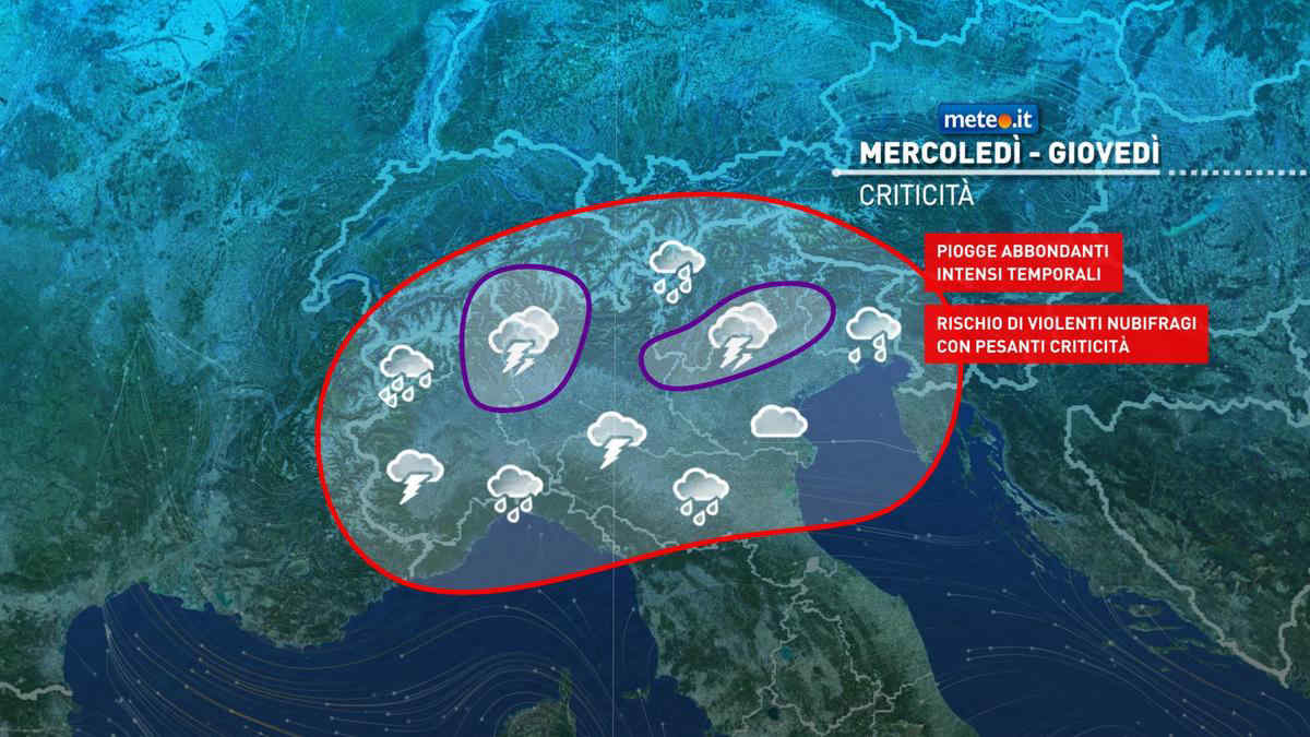 Meteo, maltempo intenso e rischio nubifragi tra domani e giovedì. Le previsioni dal 15 maggio