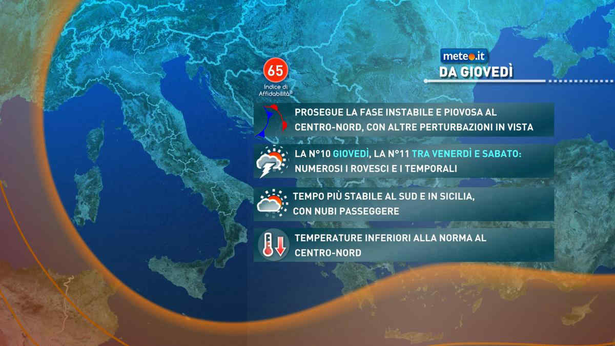 Meteo, alta pressione lontana: instabile anche dal 23 maggio