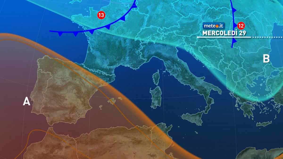 Meteo: mercoledì 29 ancora qualche pioggia. Tra giovedì 30 e venerdì 31 rischio nubifragi