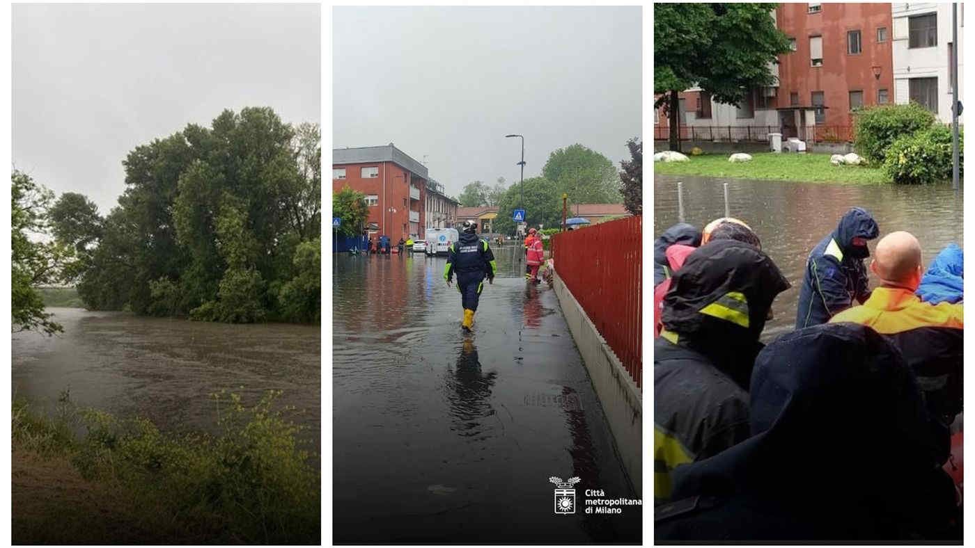 Meteo: maltempo a Milano, allerta arancione e strade allagate, le foto e i video