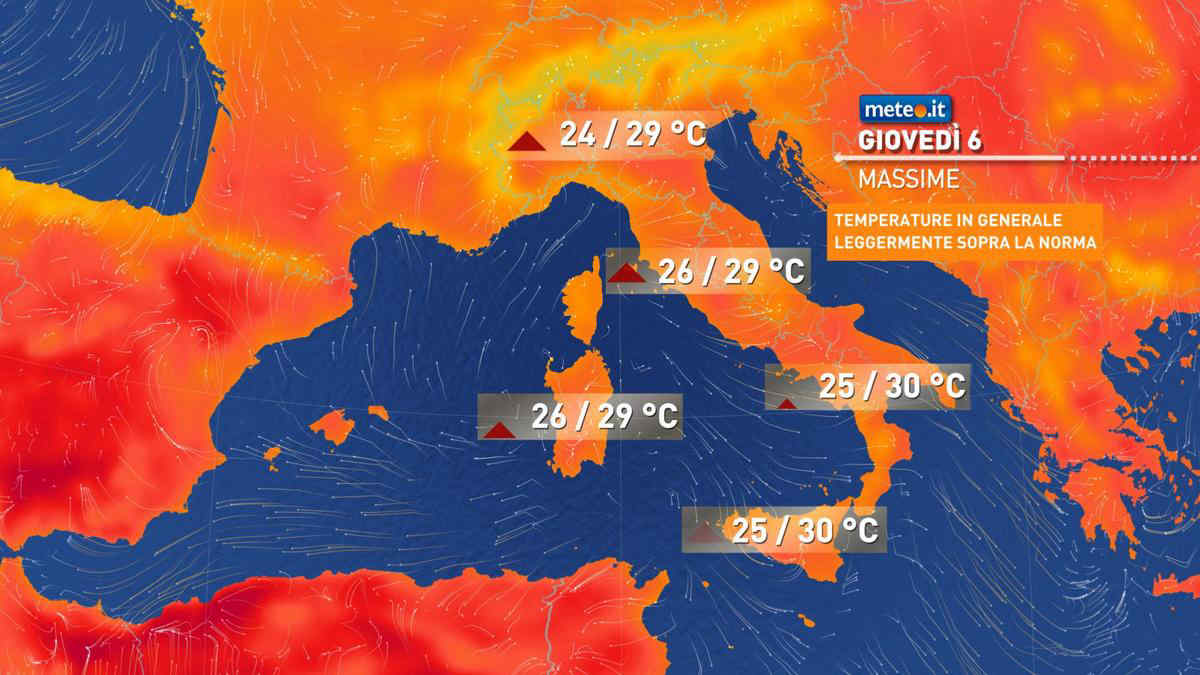 Meteo, caldo in aumento sull'Italia: le previsioni del 6-7 giugno