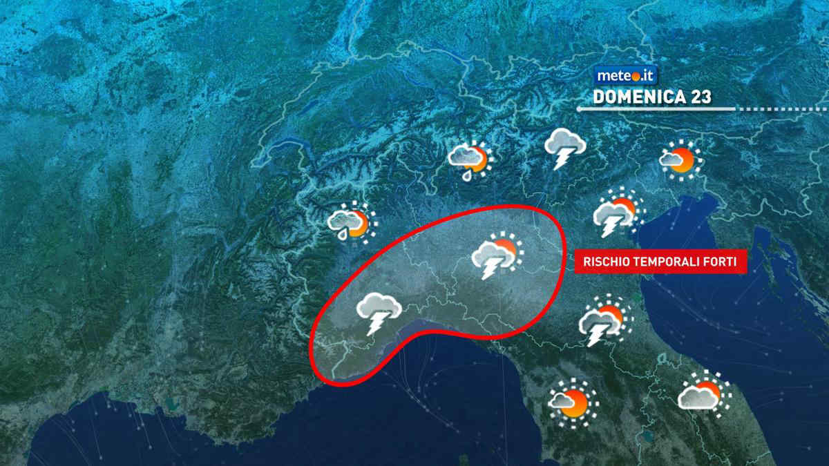 Meteo, domenica 23: nuovi temporali al Nord. Fine dell'ondata di caldo al Sud