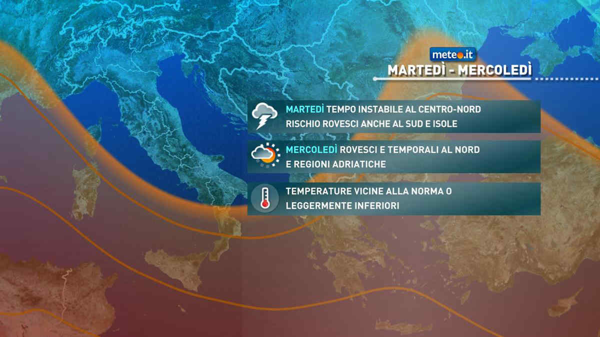 Meteo, 25-26 giugno ancora molto instabili: le zone a rischio maltempo